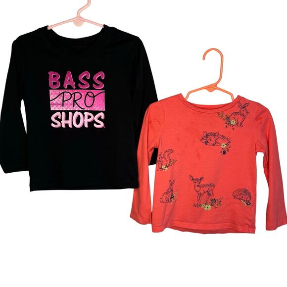 Bass Pro Shop/Carhartt girls’ long sleeve T-shirts Size 2T - Picture 1 of 7